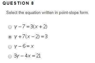 Need with point slope forms asap! double check my answer