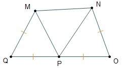 In the diagram, mq = qp = po = on. if np is greater than mp, which must be true? segment op is long