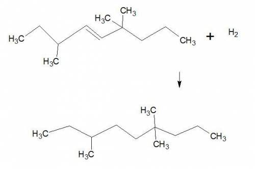 What is the name of the product of the hydrogenation of 3,6,6-trimethyl-4-nonene?