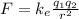 F=k_e\frac{q_1q_2}{r^2}
