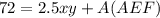 72= 2.5xy+A(AEF)