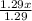 \frac{1.29x}{1.29}