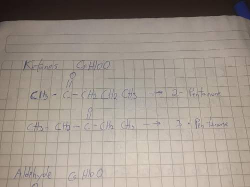 Draw and name all of the structural isomers that are ketones with five carbon atoms in its longest c