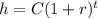 h = C(1+r)^{t}