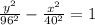 \frac{y^{2}}{96^{2}} - \frac{x^{2}}{40^{2}} =1