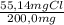 \frac{55,14 mgCl}{200,0mg}