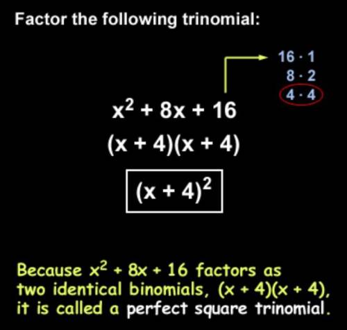 Factor this polynomial expression x^2+8x+16