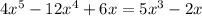 4x^5-12x^4+6x=5x^3-2x