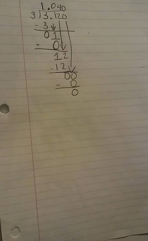 Solve this expression ; 0.3 divided by 0.312 show your work