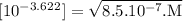 \rm [10^{-3.62}^2] = \sqrt{8.5.10^{-7}.M}