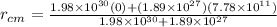 r_{cm} = \frac{1.98 \times 10^{30} (0) + (1.89 \times 10^{27})(7.78 \times 10^{11})}{1.98 \times 10^{30} + 1.89 \times 10^{27}}