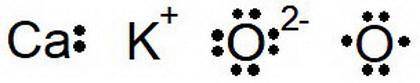 Draw electron dot diagrams for the following elements and ions. a. ca b. k+ c. o2- d. o