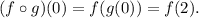 (f\circ g)(0)=f(g(0))=f(2).