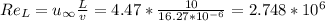 Re_L = u_{\infty}\frac{L}{v} = 4.47*\frac{10}{16.27*10^{-6}}= 2.748*10^6