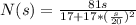N(s) = \frac{81s}{17 + 17*(\frac{s}{20})^2 }