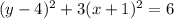 (y-4)^2+3(x+1)^2=6