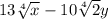 13\sqrt[4]x - 10\sqrt[4]2y