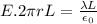 E. 2\pi rL = \frac{\lambda L}{\epsilon_0}