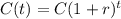 C(t)=C(1+r)^t