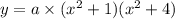 y=a\times(x^{2}+1 )(x^{2}+4 )