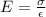 E=\frac {\sigma}{\epsilon}