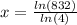 x =  \frac{ ln(832) }{ ln(4) }