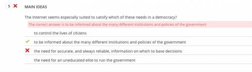 The internet seems especially suited to satisfy which of these needs in a democracy?  a. to control