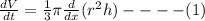\frac{dV}{dt}=\frac{1}{3}\pi \frac{d}{dx}(r^2 h)----(1)
