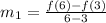 m_1=\frac{f(6)-f(3)}{6-3}