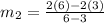 m_2=\frac{2(6)-2(3)}{6-3}