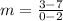 m=\frac{3-7}{0-2}