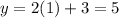 y=2(1)+3=5