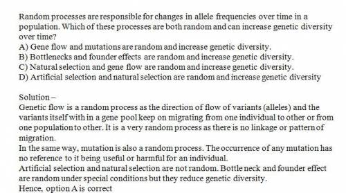 Random processes are responsible for changes in allele frequencies over time in a population. which