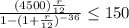 \frac{(4500)\frac{r}{12}}{1-(1+\frac{r}{12})^{-36}}\leq 150