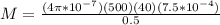 M = \frac{(4\pi *10^{-7})(500)(40)(7.5*10^{-4})}{0.5}