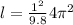 l = \frac{1^2}{9.8}4\pi^2