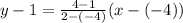 y-1=\frac{4-1}{2-(-4)}(x-(-4))