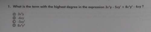 What is the term with the highest degree in the expression 3x’y - 5xy? + 8x*y* - 6xy ? © 3.ry® -.xy