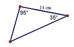 What is the approximate area of the triangle below? a)72.8 sq. cm. b)111.9 sq. cm. c)142.0 sq. cm.