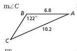 The measure of angle c = degrees (round to the nearest degree)