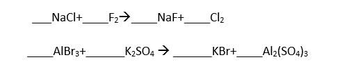 Balance the following chemical equations: