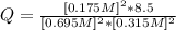 Q=\frac{[0.175M] ^{2}*8.5  }{[0.695M] ^{2}*[0.315M] ^{2}  }