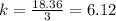 k =  \frac{18.36}{3} = 6.12