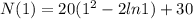 N(1)=20(1^2-2ln1)+ 30