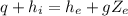 q+h_i=h_e+gZ_e