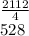 \frac{2112}{4}\\528