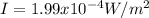 I=1.99x10^{-4}W/m^2