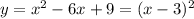 y=x^2-6x+9 = (x-3)^2