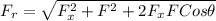 F_{r} =\sqrt{F_{x}^{2}+F^{2} +2 F_{x} F Cos \theta }