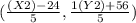 (\frac{(X2)-24}{5} , \frac{1(Y2)+56}{5})